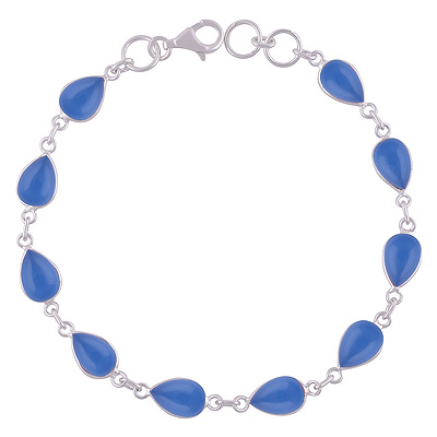 925 Sterling zilveren armband met blauw Chalcedoon