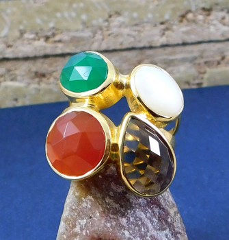 Zilveren edelsteen armband met facet Amethisten