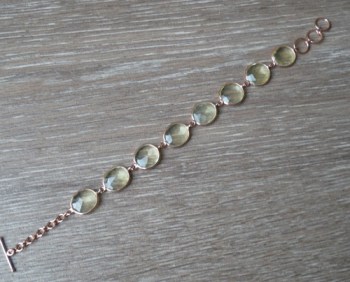 Vergulde zilveren armband gezet met Lemon Topaas