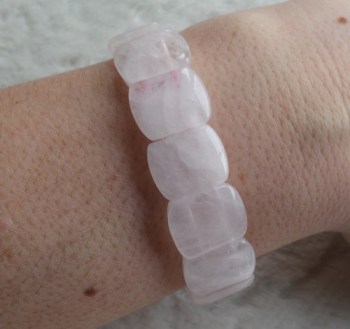 Stretch armband met Rozenkwarts