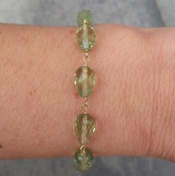 Vergulde armband met Peridot