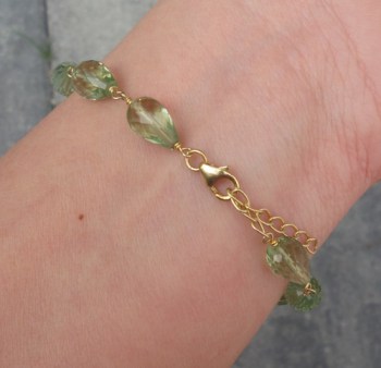 Vergulde armband met Peridot