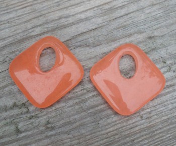 Hanger set vierkante oranje Jade
