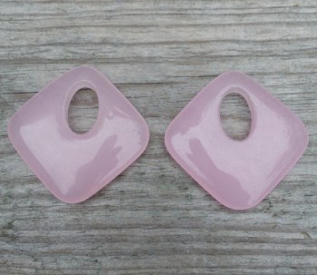 Hanger set vierkante licht roze Jade