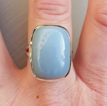 Zilveren ring gezet met Owyhee opaal 19 mm