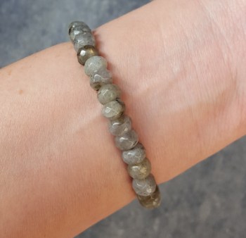 Zilveren armband met Agaat Geode, Labradoriet, Parel en Aquamari