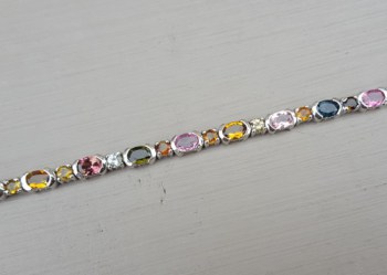 Zilveren armband met facet geslepen Toermalijn