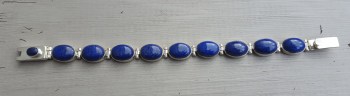 Zilveren edelsteen armband met schakels gezet met Lapis Lazuli