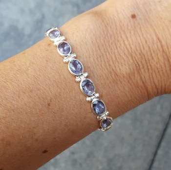 Zilveren armband gezet met Ioliet