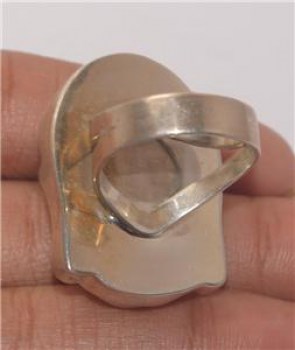 Zilveren ring met Boeddha gezicht uit been maat 17.3 mm