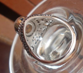 Zilveren edelsteen ring bloemen en Amethist maat 18.1 of 18.7 mm