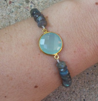 Armband met Labradoriet en Chalcedoon