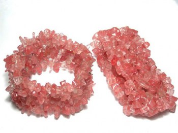 Brede splitarmband met Cherry Quartz