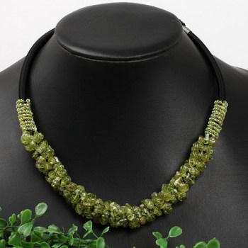 Ketting met splitsteentjes Peridot