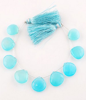 Streng met facet druppelvorm Chalcedoon briolettes
