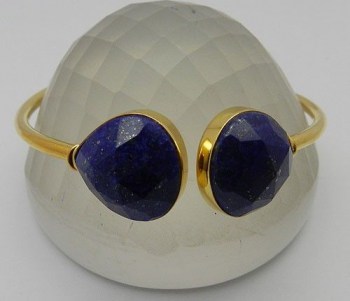 Vergulde armband gezet met facet Lapis Lazuli