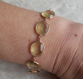 Vergulde zilveren armband gezet met Lemon Topaas