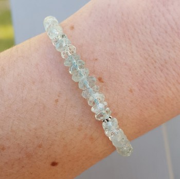 Zilveren armband met Aquamarijn