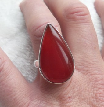 Zilveren ring gezet met Carneool ring maat 17.7 mm
