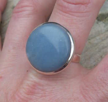 Zilveren ring gezet ronde Angeliet maat 19.7 mm