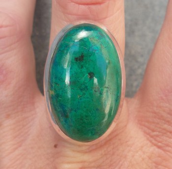 Zilveren ring gezet met Chrysocolla 19 mm