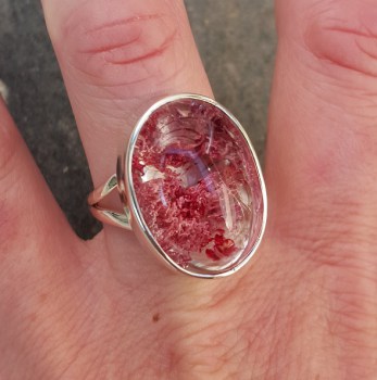 Zilveren ring gezet met Lodoliet ring maat 19.3 mm