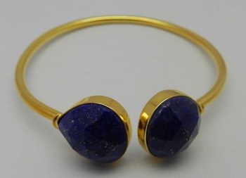 Vergulde armband gezet met facet Lapis Lazuli