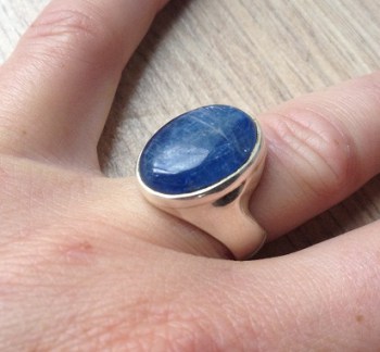 Zilveren edelsteen ring met Kyaniet ring maat 17.5 mm