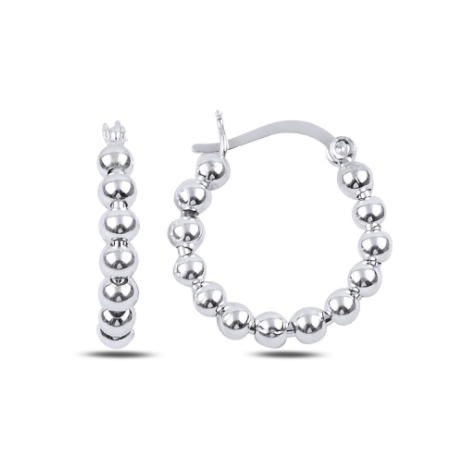 925 zilveren beaded ronde creolen 20 | Zilveren