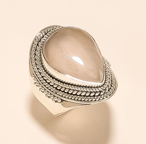 Wonderbaar Zilveren ring gezet met Rozenkwarts ring maat 19 mmn | Zilveren GX-05