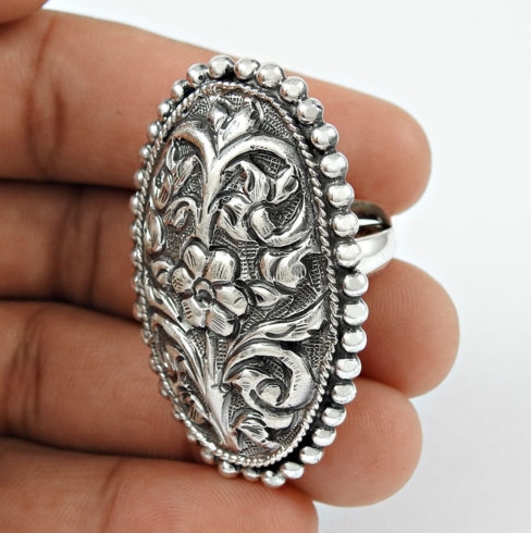 Zilveren ring veelkleurig extravagante stijl Sieraden Ringen Zilveren ringen 
