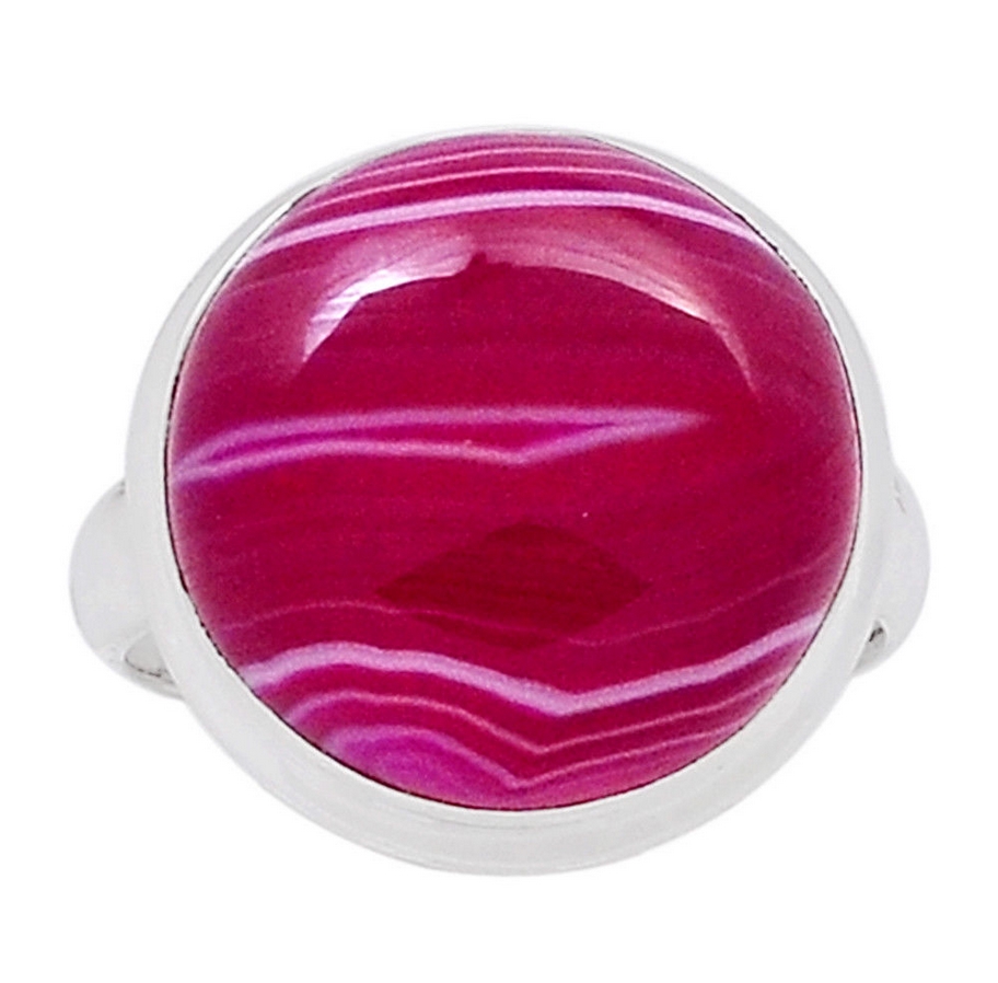 Zilveren Ring Met Roze Botswana Agaat 18 Mm Sieraden Met Agaat
